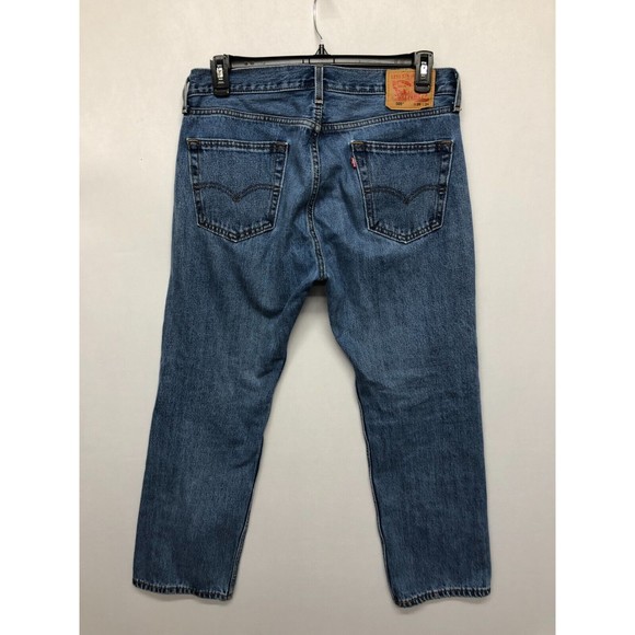 Levi's 505 Men Blue Denim Straight Leg 100% Cotton Jeans Size 34X29 B205 -3 - Picture 14 of 16